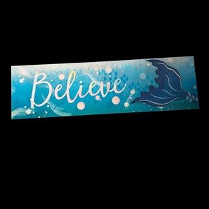 Blue 'Believe' Wall Art